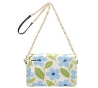 KLL Spring Minimalist Floral Fashion Small Crossbody Bag For Women Vegan Leather Cross Body Purses Zip Shoulder Handbags