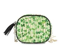 KLL St. Patrick's Day Green Luck Pattern Black Crossbody Bag Men Fashion with Adjustable Strap Cell Phone Purse Go shopping