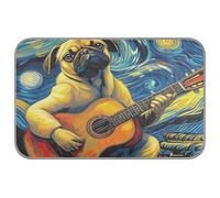 KLL Starry Guitar Brown Pug Dog Summer Cooling for Dogs Self Cooling Blankets for Outdoor Cats for Animals Cozy Sleeping cat Essentials tapete Frio para Perros M