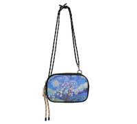 KLL Starry Sky Pear Blossoms Small Crossbody Bag for Mens Trendy with Adjustable Strap Over The Shoulder Purse Take a walk