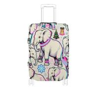 KLL Steampunk-style Elephants Pink Black Elastic luggage case cover Scratch-Resistant Fit Baggage cover suitcase protector Fit 18-32 Inch Luggage, Steampunk-Style Elephants pink black, S 18-20 in