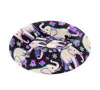 KLL Steampunk-Style Elephants Purple and Black Calming Anti Anxiety Pet Cat Bed fluffier Calming Bed for Medium Size Pets Supplies colcha para Perros Grandes