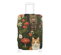 KLL Sturdy Manx Cats A River Elastic cover for luggage Anti Scratch suitcase cover luggage protectors Fit 18-32 Inch Luggage, Sturdy Manx cats a river, S 18-20 in