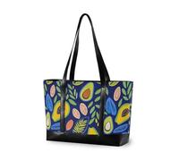 KLL Style Avocado Dark Blue professional work tote bag for women with zipper computer tote bags for women Large Handbag for yoga with bolsa para laptop mujer