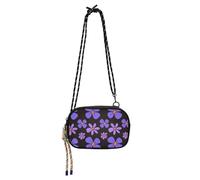 KLL Stylish Blue Purple Flowers Sling Purse Crossbody Mens Beauty with Credit Card Slots Messenger Bag Crossbody Go shopping