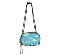KLL Summer Wind Cartoon Island Anti Theft Crossbody Bag for Womens Beauty with Credit Card Slots Small Black Purses Walk the dog