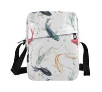 KLL Sweet Catfish Fishes White cute messenger bag Vegan Leather Crossbody Small Bags For Women Travel Shoulder Handbag For Travel