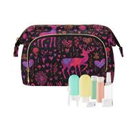 KLL Sweet Mystery Deer Valentine Cosmetic Bag Portable Cosmetic Case Storage Bag Bags For Purse for Travel Makeup