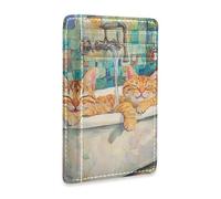 KLL Sweet Ocicat Cats Retro Bathtub leather card wallets for women slim With Cash Slot RFID Blocking id card wallet for Men and Women billetera para hombre