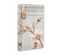 KLL Sweet Orchid Silver slim wallet women With Cash Slot RFID Blocking wallet card holder for Men and Women cartera para mujer