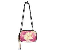 KLL Sweet Peach Flowers Side Bag Crossbody for Mens Trendy with Credit Card Slots Casual Phone Chest Bag Walk the dog