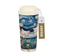 KLL Sweet Selkirk Rex Cats Retro Bathtub Stainless Steel Coffee Insulated Travel Cup With Lid designed To Go Coffee Mug For Hot And Cold 17 oz Spill Proof