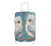 KLL Sweet Tufted Titmouse Birds Elastic carry on luggage protector cover Dustproof cover for suitcase Baggage Protector Fit 18-32 Inch Luggage, sweet Tufted Titmouse birds, M 22-24 in
