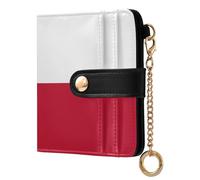 KLL Texas State Flag Blue Red Women's Leather Folding Wallet Portable Premium PU Leather Wallet for Men Women Travel