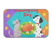 KLL Thanksgiving Day Cartoon Cat Dog Colorful Summer Cooling for Dogs Self Cooling cat beds for Outdoor for Canine Indoor Removable Camas frias para Perros M