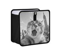 KLL The Empire State Building Cat Selfie Hanging Foldable Trash can mini Hanging Garbage can for Back seat Container bin Fit for All Cars