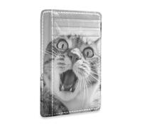 KLL The Empire State Building Cat Selfie leather slim wallets With ID Window RFID Blocking small credit card wallet for men&women billetera para hombre