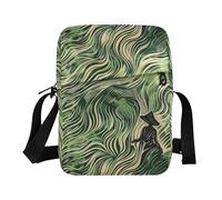 KLL The Green Rolling Prairie cute messenger bag Vegan Leather green crossbody bags for women Travel Shoulder Handbag For Travel