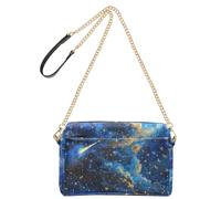 KLL The Starry Sky A Shooting Star Passing by Fashion Small Crossbody Bag Women Vegan Leather Womens Cross Body Purses Zip Shoulder Hand Bags