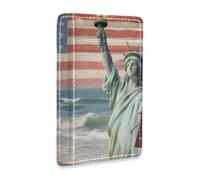 KLL The Statue Of Liberty Independence Day leather women's slim wallet With ID Window RFID Blocking credit card wallet for Men and Women billetera para hombre