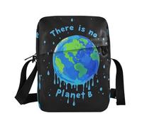 KLL There Is No Planet B Dripping Paint Art messenger bag for men Vegan Leather Crossbody Bags For Women Small Shopping Handbag For Travel