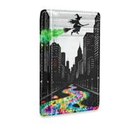 KLL Tie Die Witch Silhouettes leather women wallet slim with money clip RFID Blocking credit card holder wallet for Men and Women cartera para hombre