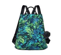 KLL Toledo Blue And Borneo Green Dual Color Fashion diaper bag backpack multipurpose laptop backpacks for women for Travel, Work, Everyday with Pom-pom keychain