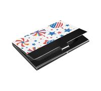 KLL Toy Windmill 4th of July Independence Slim Business Card Holders with Leather and Stainless Steel Card Holder Modern for Women or Men tarjetero para Hombres