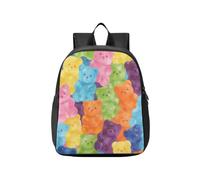 KLL travel backpack for kids Cartoon Gummy Bears Colorful