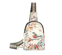 KLL Trendy Bird Mistletoe Wreath the shoulder bag sturdy large fanny pack crossbody for travel