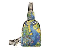 KLL Trendy Blue Peacock cross body bags waterproof fanny packs crossbody bags for travel