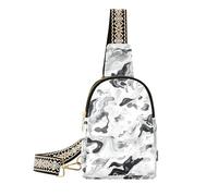KLL Trendy Camouflage White leather crossbody bags sturdy fanny pack crossbody bags for travel