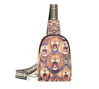 KLL Trendy Colorful Cartoon Animal Lion Cool body fanny packs multipurpose bags for women crossbody for day pack