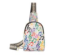 KLL Trendy Colorful Cartoon Music Symbols bag for woman waterproof body fanny pack for for hiking