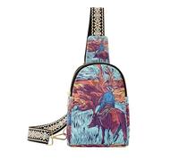 KLL Trendy Cowboys in The Valley crossbody fanny pack sturdy for women leather crossbody for day pack