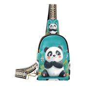 KLL Trendy Cunning Cartoon Panda Turquoise black fanny pack anti-theft cross body fanny packs for hiking