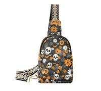 KLL Trendy Flowers with Halloween Elements body fanny packs sturdy for women crossbody purse for day pack