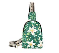 KLL Trendy Happy Easter White Lily Green Leaves bag for men fashion womens crossbody fanny pack for day pack