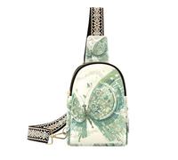 KLL Trendy Mechanical Style Butterfly Music Notes Mint Green crossbody fanny packs multipurpose cross body fanny packs for hiking