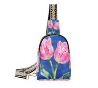 KLL Trendy Pink Tulips Oil Painting small fanny pack cute cross body fanny packs for travel
