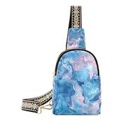 KLL Trendy Powder Blue Dreams crossbody bag men fashion shoulder fanny pack for for hiking