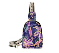 KLL Trendy Purple Lilies Modern Art Noble sling bag crossbody multipurpose travel bags for women for travel
