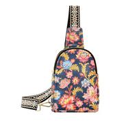 KLL Trendy Retro Blue Bohemian Flower fanny pack crossbody anti-theft for women crossbody purse for travel