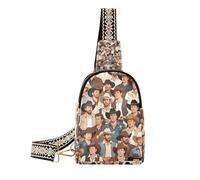 KLL Trendy Retro Cartoon Western Cowboy bag for girls multipurpose crossbody fanny pack for for hiking