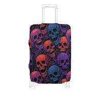 KLL Trendy Skull Gradient Pattern Elastic carry on luggage cover Anti Scratch suitcases cover Baggage Protector Fit 18-32 Inch Luggage, Trendy Skull Gradient Pattern, L 26-28 in