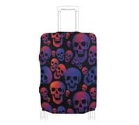 KLL Trendy Skull Gradient Pattern Elastic large luggage covers for suitcases Washable cover for suitcase travel accessory Fit 18-32 Inch Luggage, Trendy Skull Gradient Pattern, L 26-28 in