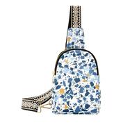 KLL Trendy Terrazzo Pattern Glory Blue small fanny pack cute the shoulder fanny pack for travel