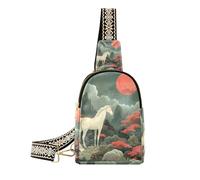 KLL Trendy unicorns Chinese Painting Style sling bag crossbody anti-theft shoulder bag for women for travel