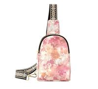 KLL Trendy Watercolor Abstract Splash-ink Light Color leather crossbody bags lightweight small cross body bag for day pack