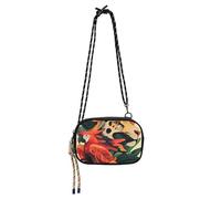 KLL Tropical Colorful Leopard Red Macaw Pop Art Style West Crossbody Purse Women Practical with Credit Card Slots Nylon Small Crossbody Phone Bag Walk the dog